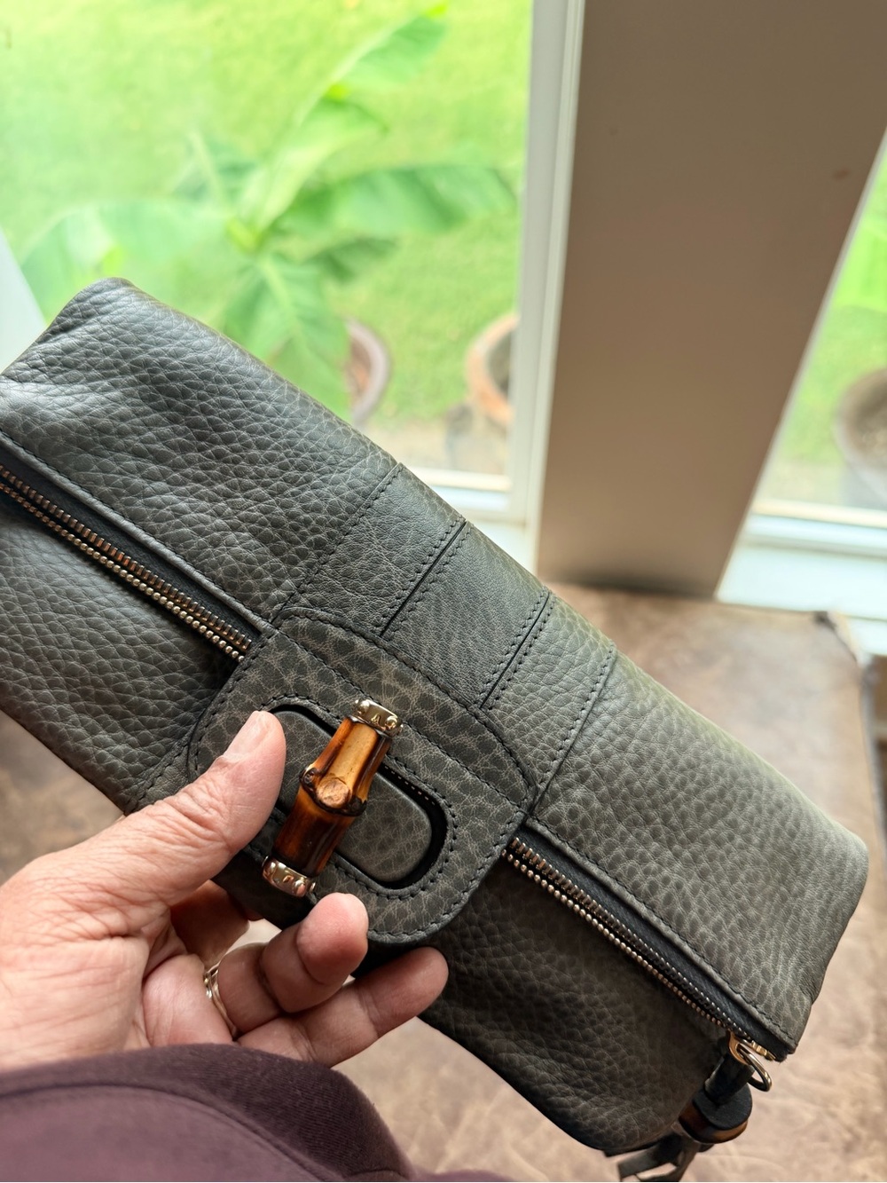 Bamboo clutch bag